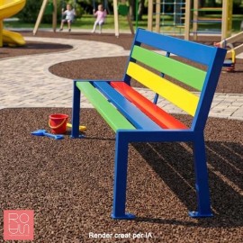 Banc infantil Silaos de fusta multicolor